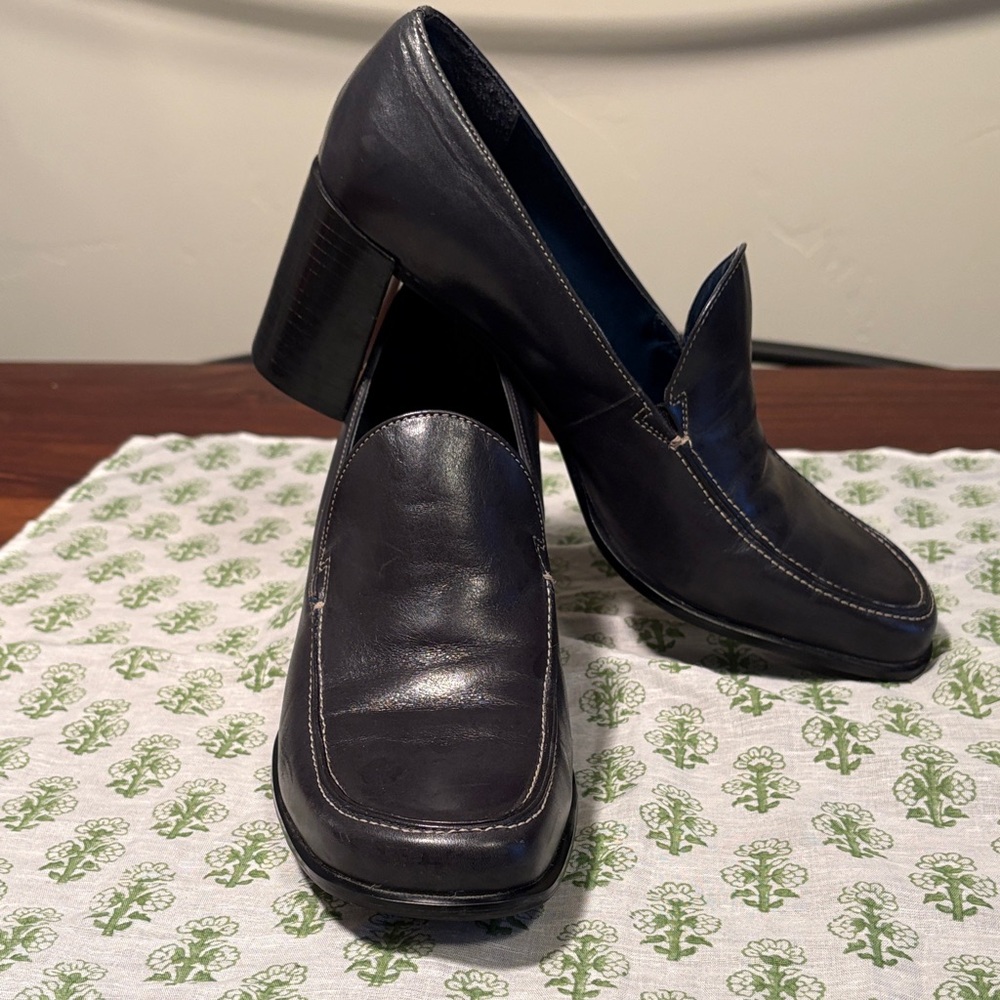 Franco Sarto chunky heels blue/dark grey women’s 10